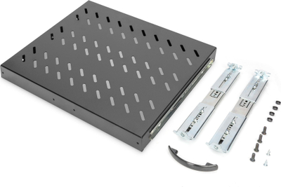 Raft tërheqës për kabinet 19" Digitus DN-19 TRAY-2-600-SW, 1U, 25 kg, i zi