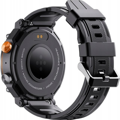 Smartwatch Veltori VT130-1, 1.39", Bluetooth 5.2, me rrip silikoni të zi