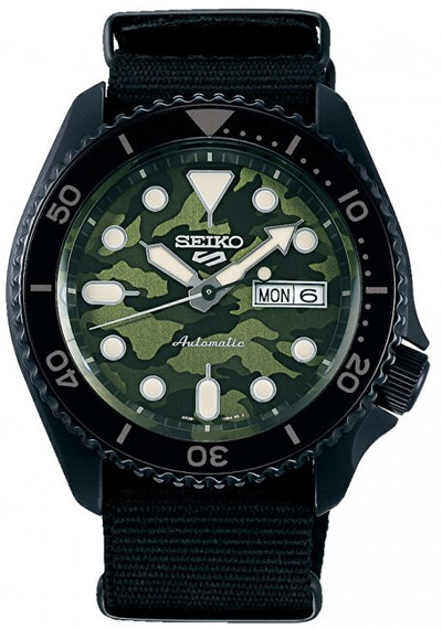 Orë për meshkuj Seiko 5 Sports Automatic SRPJ37K1, e zezë