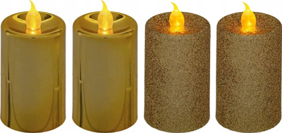 Set qirinj dekorativë LED Colorama Votive, 4 copë, 7 cm, ngjyrë ari