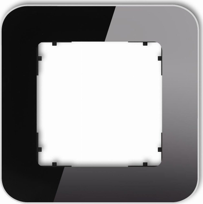 Rama elektrike Icon Single Frame Rounded, efekt xhami, e zezë