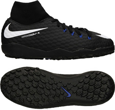 Atlete futbolli Nike Jr HypervenomX Phelon 3 DF TF, 34, të zeza / bardha / kaltërta