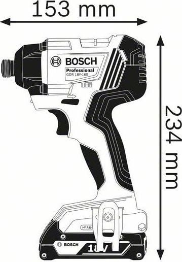 Vidhosëse goditëse Bosch GDR 180, 18V, me bateri, blu