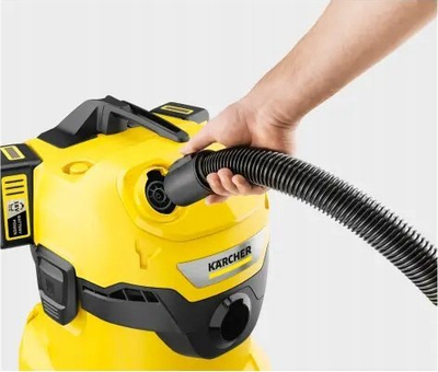 Fshesë me ujë dhe pluhur Kärcher WD 4-18 Dual Battery Set, 20L, pa kabllo, e verdhë