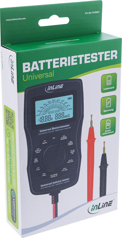 Testues baterish InLine, multifunksional, ekran LCD, i zi