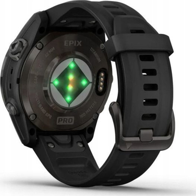 Orë sportive Garmin Epix Pro Gen 2 42mm Sapphire Titanium, AMOLED 1.2", GPS, e zezë