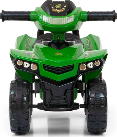 Makina kalërimi Milly Mally Monster Ride On, me tinguj dhe drita, jeshile ushtarake