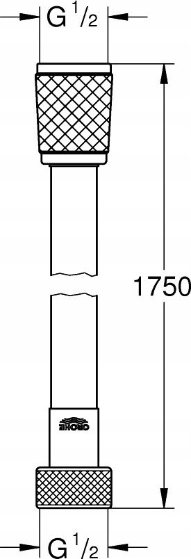 Zorrë dushi Grohe Relexaflex, 1.75 m, krom