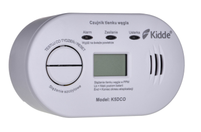 Detektor monoksidi karboni Kidde K5DCO, ekran LCD, jetë 10 vjet