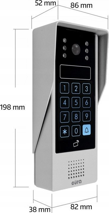 Videodomofon Eura VDP-77A3, ekran 7", tastierë me prekje, gri