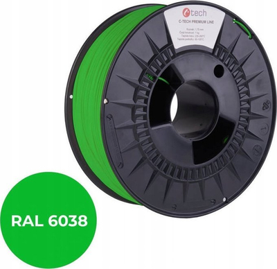 Filament 3D C-TECH PREMIUM LINE PETG, 1.75mm, 1kg, jeshile Luminous RAL6038
