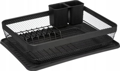 Tharëse enësh 5five Metal Drainer With Mayaj Tray, metal, me tabaka, e zezë