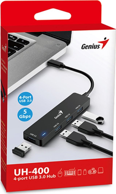 Konvertues USB Genius, USB 3.0, UH-400, i zi