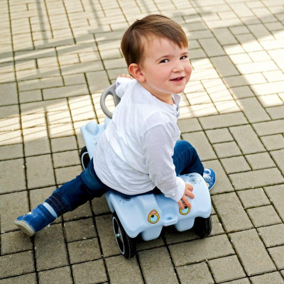 Makine lodër ride-on BIG Bobby Car Classic Blowball, 4 rrota, bori mekanike, blu e çelët
