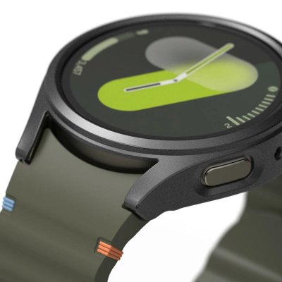 Këllëf me xham Ringke për Galaxy Watch 7 44mm, i hollë, që s’zverdhet, titanium i zi