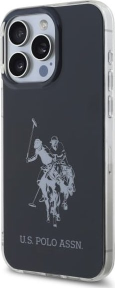 Mbulesë telefoni US Polo Assn Shiny Big Logo për iPhone 15 Pro Max 6.7", e zezë