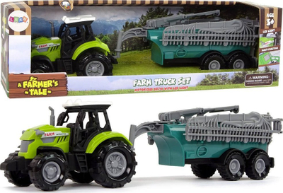 Lodër traktor LeanToys Sprayer Farm, me spërkatës, me tinguj, i gjelbër