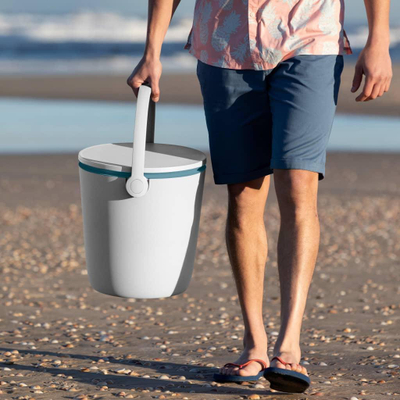 Tavolinë ftohëse Keter Table Cooler, me kovë akulli mrena, plastike e fortë, e bardhë me blu