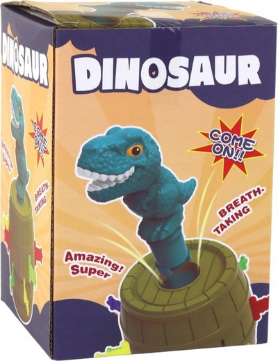 Loja me shkathtësi Jumping Dinosaur, fuçi me shpata, për fëmijë 3+