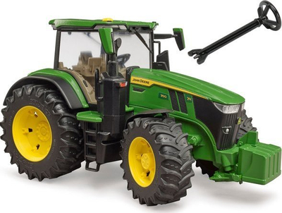Lodër traktor Bruder John Deere 7R 350, shkalla 1:16, plastikë, jeshil