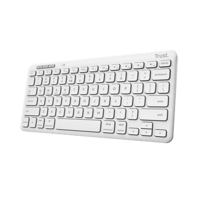 Tastierë pa tel Trust Lyra Wireless, me USB A dhe USB C, rreze 10m, e bardhë
