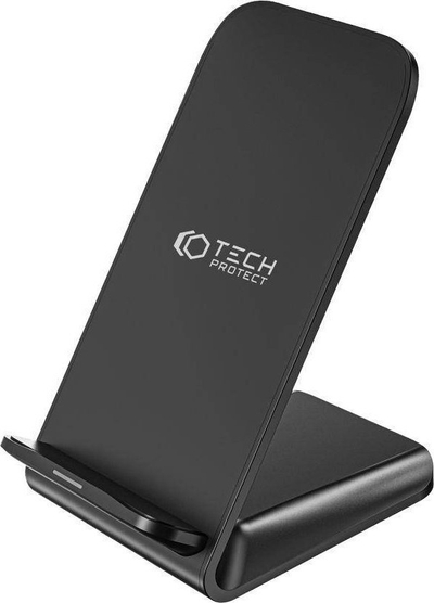 Karikues wireless Tech-Protect Qi15W-S2, 15W, me bazë mbajtëse, i zi