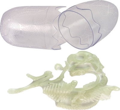 Lodër 3D skelet dinozaur Mammuth, që ndriçon në errësirë, në vezë transparente, shumëngjyrëshe