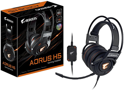 Kufje Gigabyte Aorus H5 (GP-AORUS H5), të zeza / portokalli