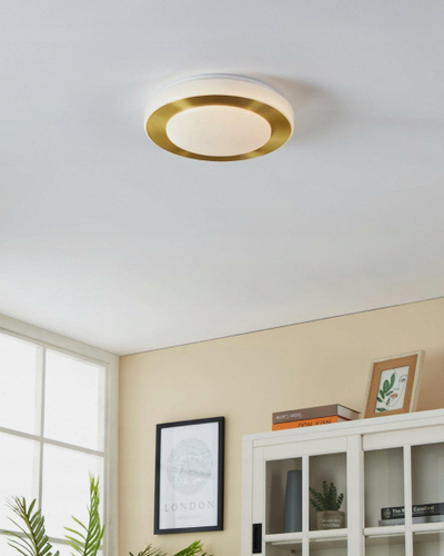 Llampë tavani EGLO LED CARPI, LED 3x3.6W, dritë e ngrohtë, bronz e bardhë