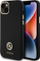 Футрола за телефон Guess Silicone Logo Strass 4G за iPhone 15 Plus 14 Plus, силикон, црна