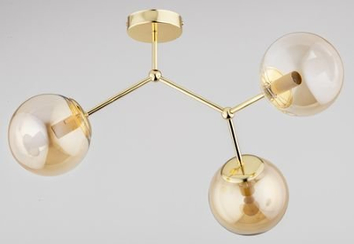 Luster tavani Alfa Golem, 3 drita, moderne, ngjyrë ari