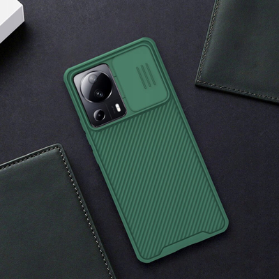 Kapak telefoni Nillkin CamShield Pro Xiaomi 13 Lite Civi 2, plastikë e fortë, me kapak kamere, jeshile e errët