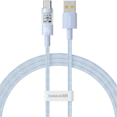 Kabllo karikimi Baseus Gem, USB në USB Type C, 100W, 1m, blu
