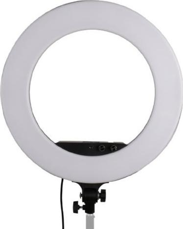 Dritë rrethore Studioking LED 480ASK, bicolor, me mbajtëse telefoni, e bardhë