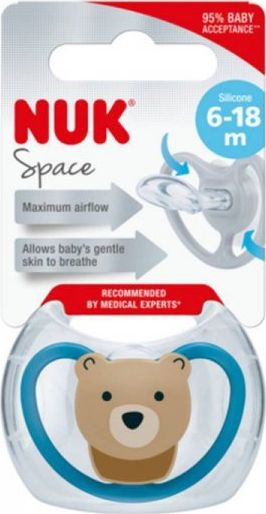 Biberon NUK Space, silikoni, 6–18 muaj, 1 copë