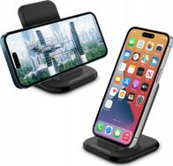 Karikues pa tela për telefon Yenkee Qi, 15W, me bazë stand, i zi