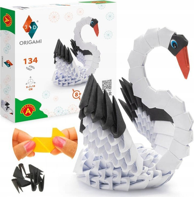 Set kreativ origami HQ Invento Swan, 3D, për mjelmë dekorative, shumëngjyrësh