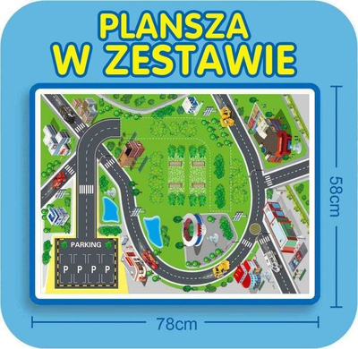 Garazh lodër zjarrfikës Woopie Garage Track Set, me shumë kate, me drita edhe me zëra, i kuq