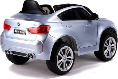 Makina elektrike për kalamaj Lean Cars BMW X6, me bateri, telekomandë 2.4G, argjendtë me shkëlqim