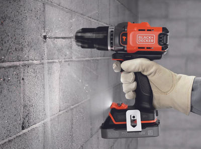 Trapan vidhosës Black+Decker BCD383D2TA, 18V, pa kabllo, me bateri, portokalli