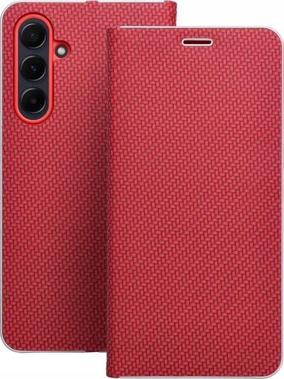 Futera libër Vennus Carbon për Samsung Galaxy A55 5G, me magnet, me mbajtëse, e zezë