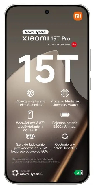Celular Xiaomi 15T Pro, 6.83", 12/1024GB, i hirtë