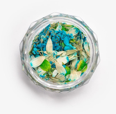Dekor për thonj Semilac Flower Flakes Spring Meadow, pastel jeshile dhe turkeze