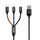 Kabllo USB Baseus 3 në 1, USB A në USB C microUSB Lightning, 1.2 m, e zezë