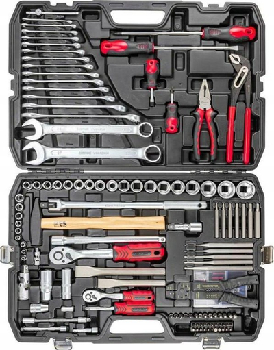 Set veglash me racë 139 pjesë, 1/4" dhe 1/2", metalik