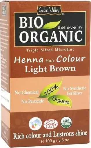 Ngjyrë flokësh Henna Hair Dye, me henna natyrale, kafe e çelët