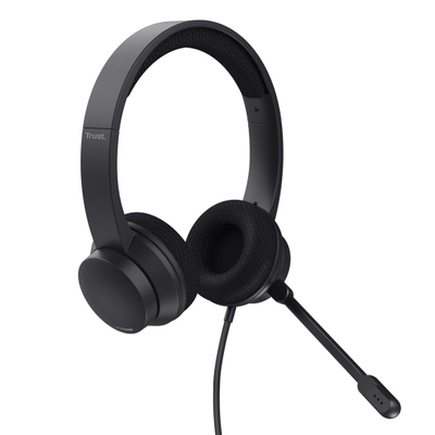 Слушалки Trust HS-260, со кабел, USB Type A, црни