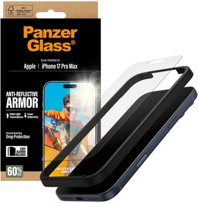 Xham mbrojtës PanzerGlass Anti Reflective Armor, për iPhone 17 Pro Max, 1 copë, transparent