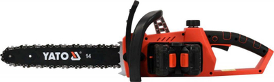 Sharrë zinxhiri me bateri Yato YT-82812, 2x18V 2Ah, shinë 35 cm, e kuqe e zezë