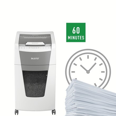 Grirës dokumentesh Leitz IQ Office 300 P4, automatik 300 fletë, kosh 60L, gri